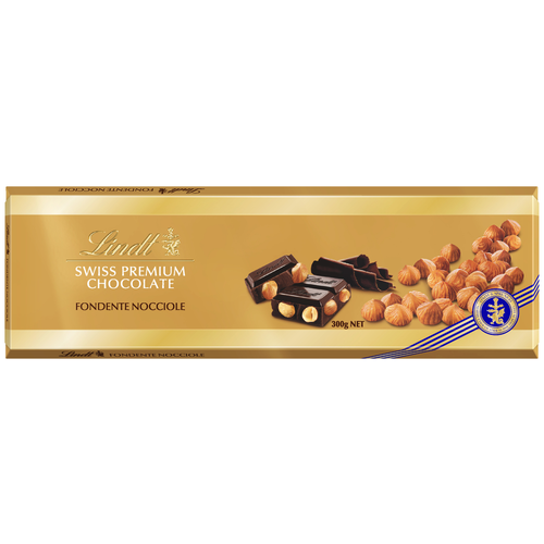 Шоколад Lindt Swiss Premium темный с цельным фундуком, 49% какао, 300 г