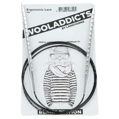 спицы круговые супергладкие wooladdicts ergonomic lace 2 25 40 см латунь пластик серебристый Спицы круговые супергладкие WOOLADDICTS Ergonomic Lace №6, 40 см латунь, пластик серебристый*