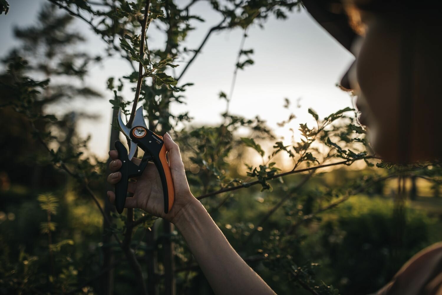 Секатор плоскостной Fiskars PowerLever P721 черный/оранжевый (1057170) - фото №8