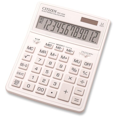 Калькулятор настольный 12-разрядный, Citizen Business Line SDC-444XRWHE, двойное питание, 155 х 204 х 33 мм, белый