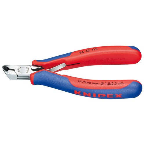 Торцевые кусачки Knipex 64 42 115 115 мм красный/синий бокорезы knipex 64 22 115 115 мм красный синий