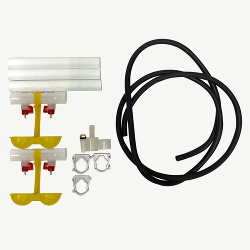 Комплект ниппельного поения для цыплят, бройлеров, кур, перепелов / две двойных ниппельных поилки 360 с каплеуловителем