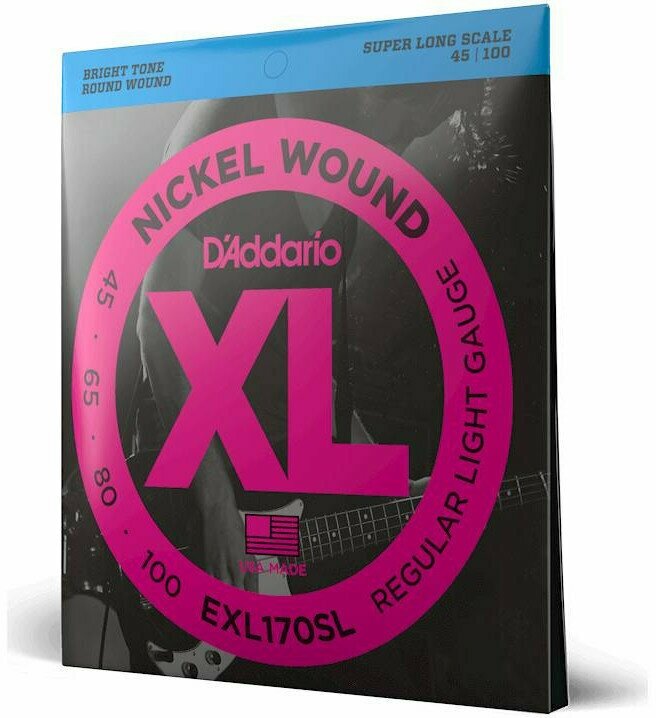 Струны для 4-х струнной бас-гитары D'ADDARIO EXL170SL Light легкое натяжение