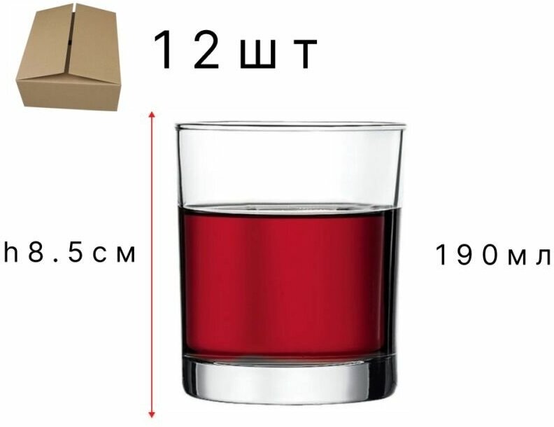 фото Набор стаканов в коробке 12 шт 190мл h8.5см ISTANBUL