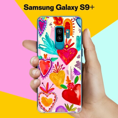 Силиконовый чехол на Samsung Galaxy S9+ Узор 13 / для Самсунг Галакси С9 Плюс жидкий чехол с блестками глаза узор на samsung galaxy s9 самсунг галакси с9 плюс