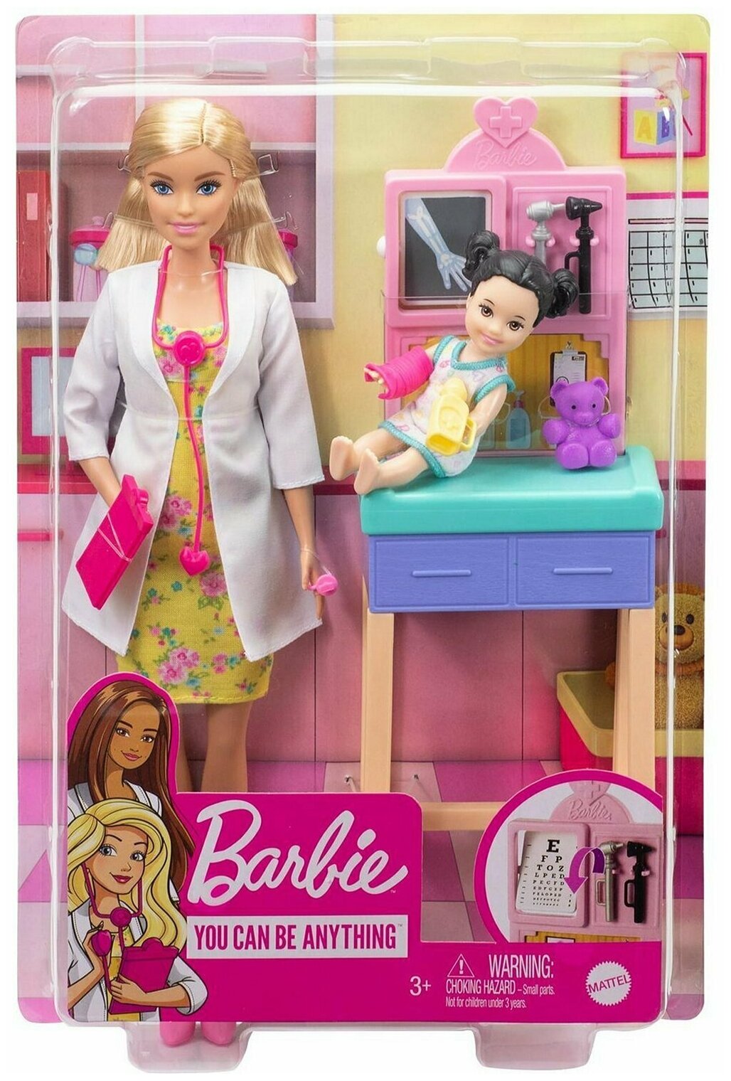 Набор игровой кукла Mattel Barbie GTN51 Профессии Детский Педиатр