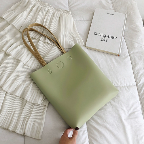 фото Сумка шоппер повседневная, вмещает а4, внутренний карман, зеленый без бренда