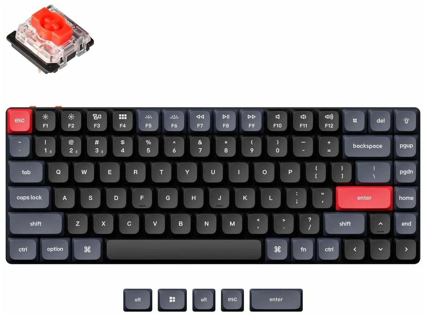 Keychron Беспроводная механическая ультратонкая клавиатура QMK Keychron K3 Pro 84 клавиши RGB-подсветка Gateron Red Switch