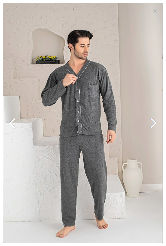 Пижама мужская из хлопка с брюками и рубашкой, - фотография № 3