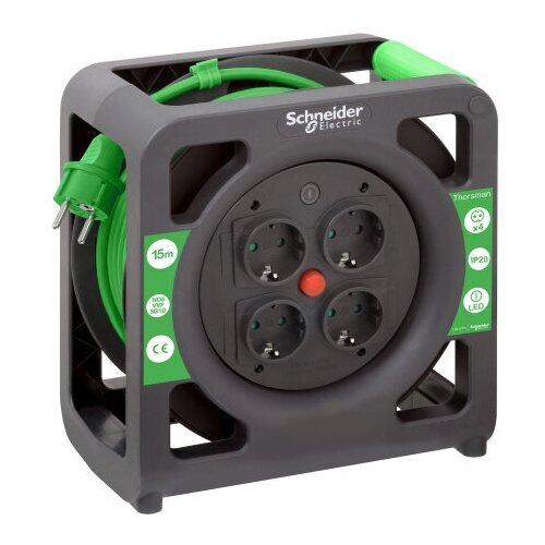 Schneider Electric Thorsman Удлинитель катушечный 4 роз 15м 3х10 IP20 арт IMT33135 19343₽