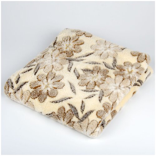 фото Плед бамбук цветы, коричневый, 180*200 см bozhong home textile