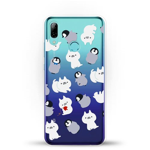 фото Силиконовый чехол котики и пингвины на huawei p smart (2019) andy & paul
