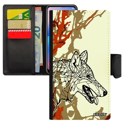 фото Чехол книжка на мобильный samsung galaxy a5 2017, "волк" зверь хищник utaupia