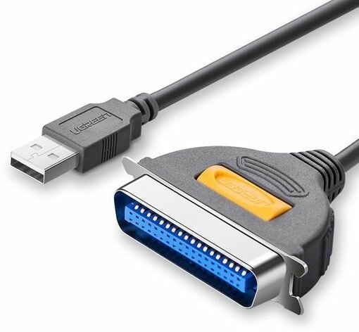 Кабель UGREEN CR124 (20225) USB 2.0 A To CN36/IEEE1284 Female Parallel Printer Cable для принтера. Длина: 2 м. Цвет: серый
