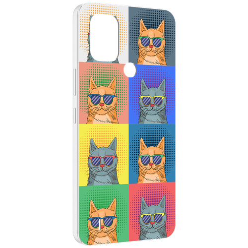 Чехол MyPads разноцветные-коты для Nokia C31 задняя-панель-накладка-бампер