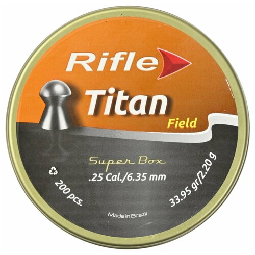 Пули пневматические RIFLE Field Series Titan 6,35 мм. 2,2 гр. (200 шт. в банке)