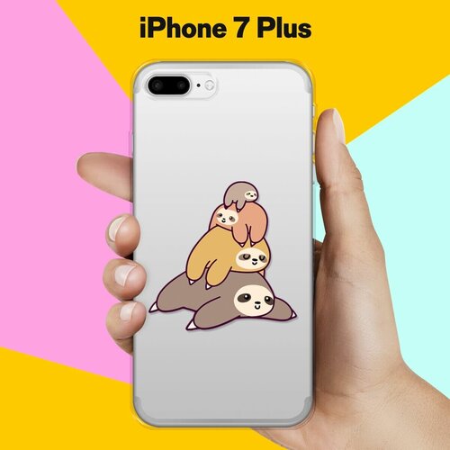 Силиконовый чехол 4 ленивца на Apple iPhone 7 Plus