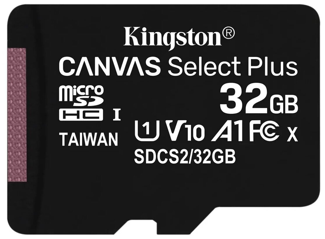 Карта памяти Kingston microSDHC 32 ГБ Class 10, UHS-I U1, R/W 80/10 МБ/с, адаптер на SD, черный