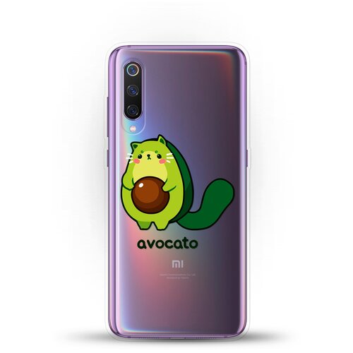 фото Силиконовый чехол авокадо-кот на xiaomi mi 9 andy & paul