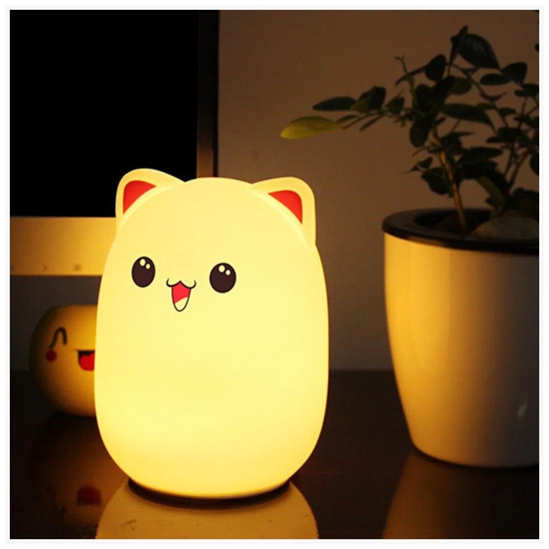 Ночник, светильник котик в детскую для сна ( силиконовый) - фотография № 16
