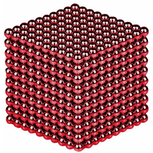 Антистресс игрушка/Неокуб Neocube куб из 1000 магнитных шариков 5мм (красный) антистресс игрушка неокуб neocube куб из 216 магнитных шариков 5мм розовый