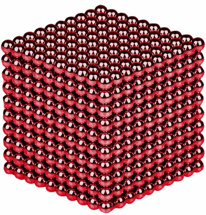 Антистресс игрушка/Неокуб Neocube куб из 1000 магнитных шариков 5мм (красный)