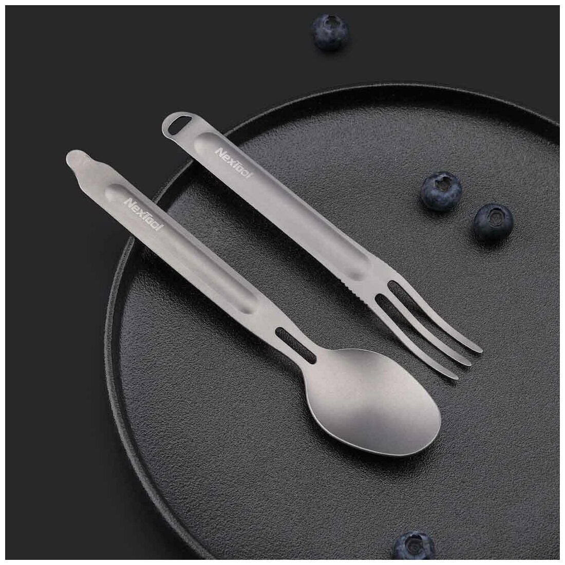 Походный набор столовых приборов Xiaomi NexTool Titanium Cutlery Set (NE0124) - фото №6