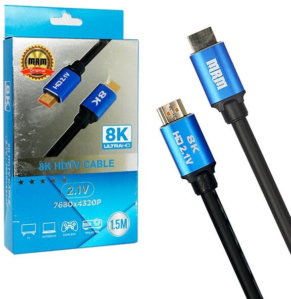 Шнур HDMI MRM 1.5м HDMI-HDMI 8K ULTRA HD 2.1 high speed силиконовый