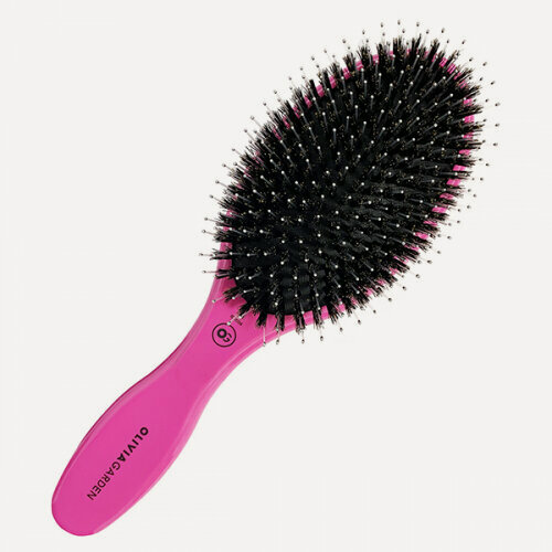 Изображение товара Щетка для волос Olivia Garden EXPERT CARE OVAL Boar&Nylon Bristles Silver щетина+нейлон розовая