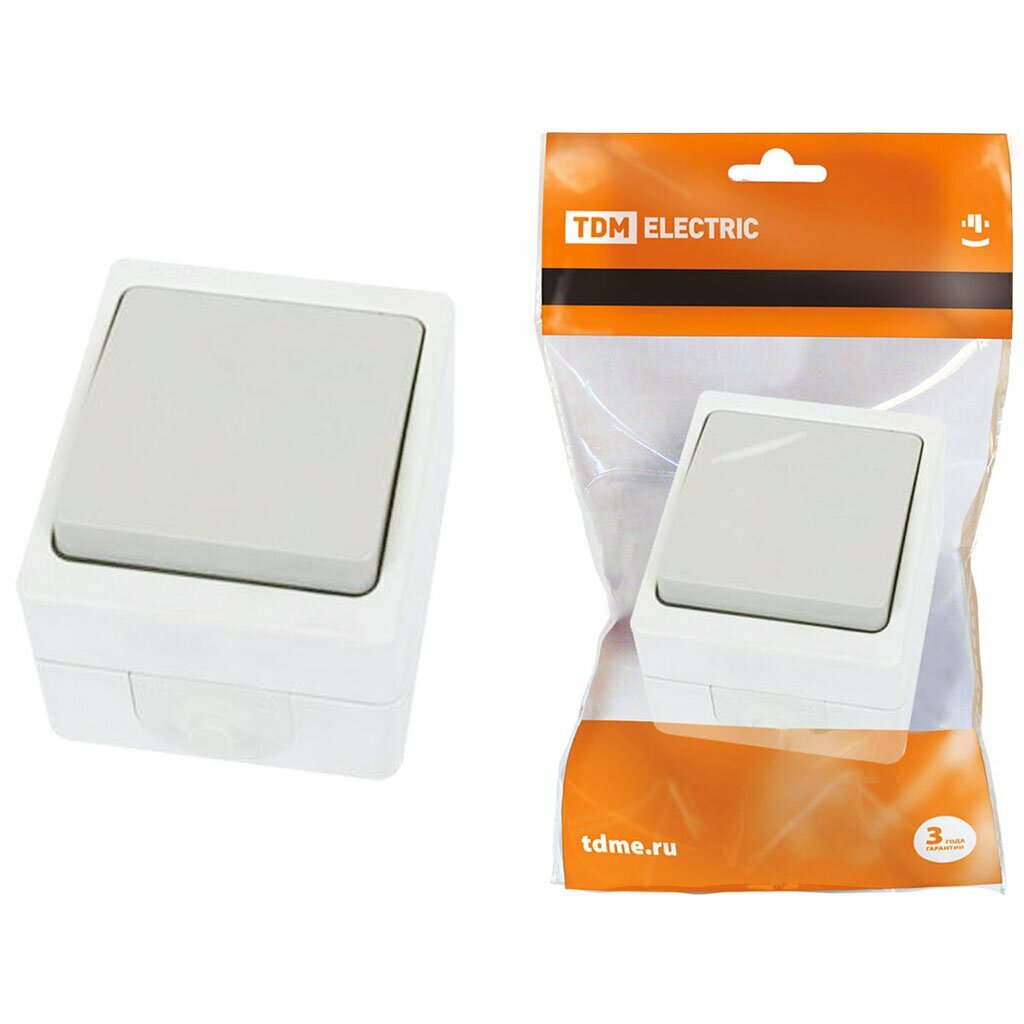 фото Переключатель открытой установки одноклавишный TDM Electric Вуокса SQ1803-0003