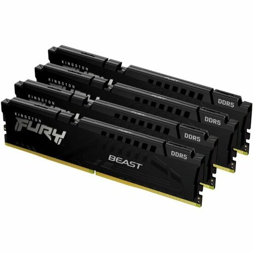 Оперативная память Kingston DDR5 DIMM 64Gb 4x16Gb 6000Mhz PC-48000 FURY Beast Black CL40 135V KF560C40BBK4-64 30500₽