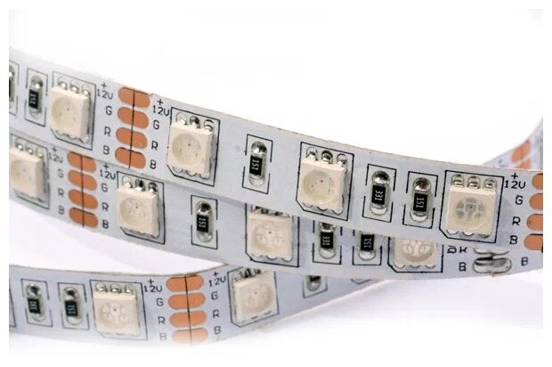 Светодиодная лента IP22 SMD 5050 (60 LED) RGB 12V DLED многоцветная ( Катушка 5 метров)