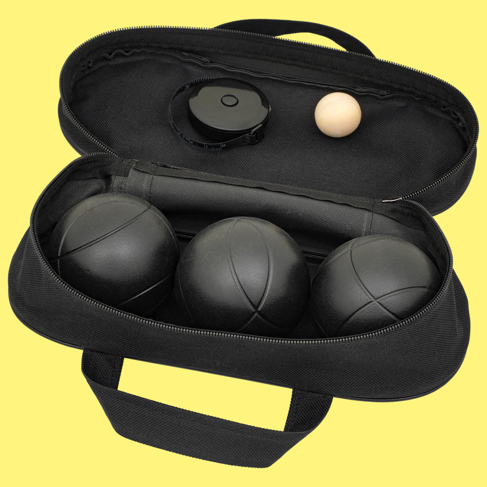 Петанк (бочче) в нейлоновой сумке на 3 шара (цвет чёрный)