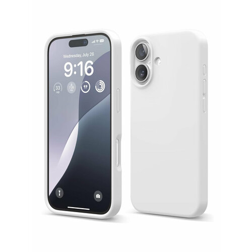 Elago для iPhone 16 чехол Soft silicone (Liquid) White белый, white