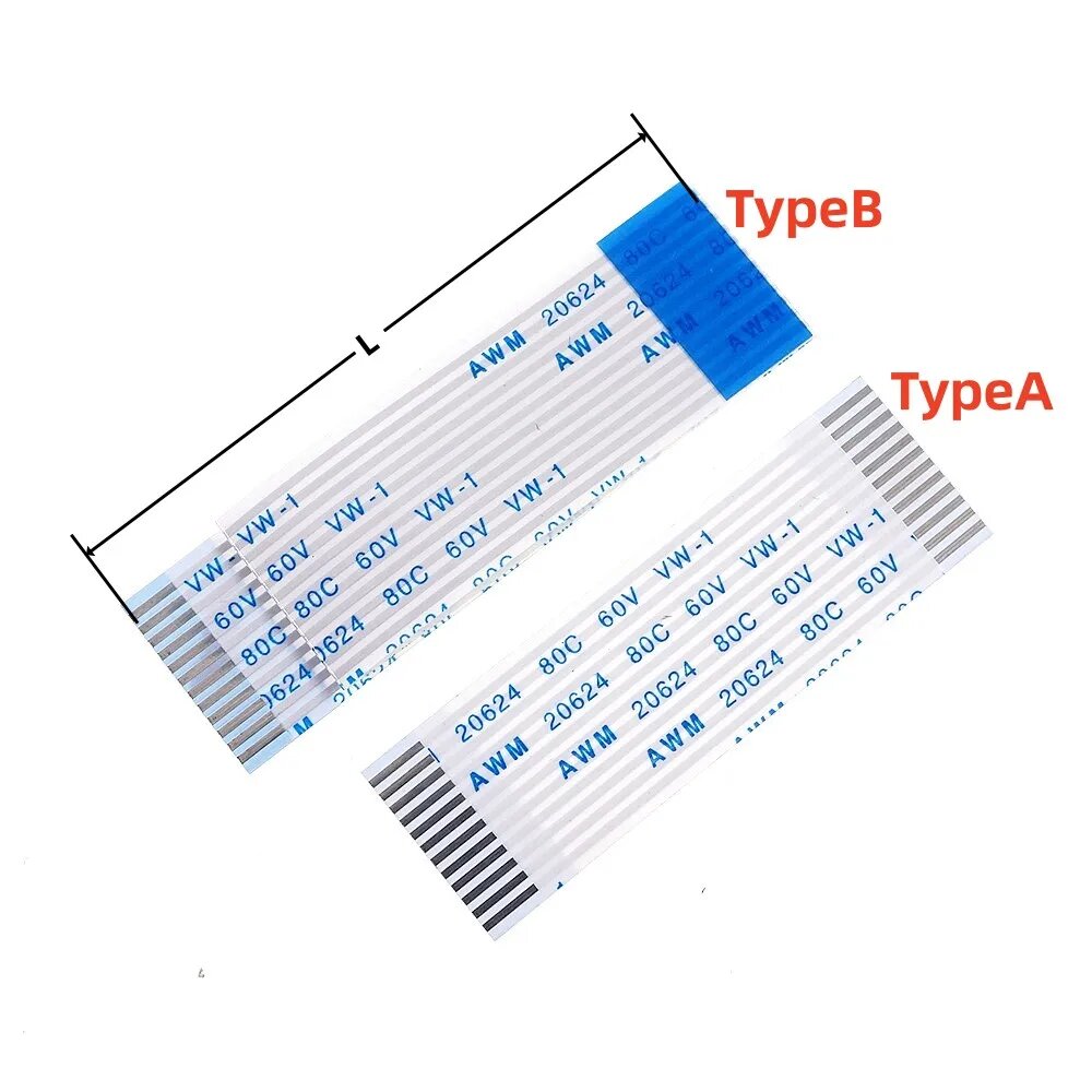 RTLECS FPC-1.25-A/B-x гибкий плоский кабель, 100mm Length, 18 P, 2PCS, Reverse Sides TypeB
