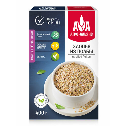 фото Хлопья из полбы агро-альянс экстра 400г