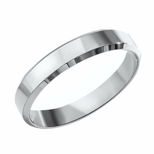 Кольцо обручальное Яхонт, белое золото, 585 проба, размер 16, ширина 3 мм, серебристый