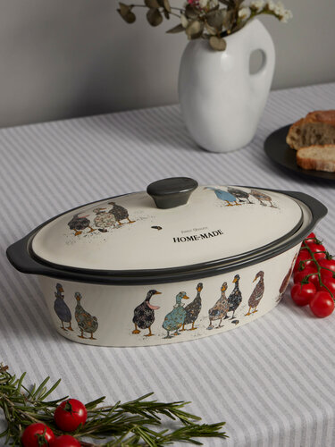 Изображение товара Форма для запекания Agness "Family Farm", 3.2 л, с крышкой (утятница), керамическая