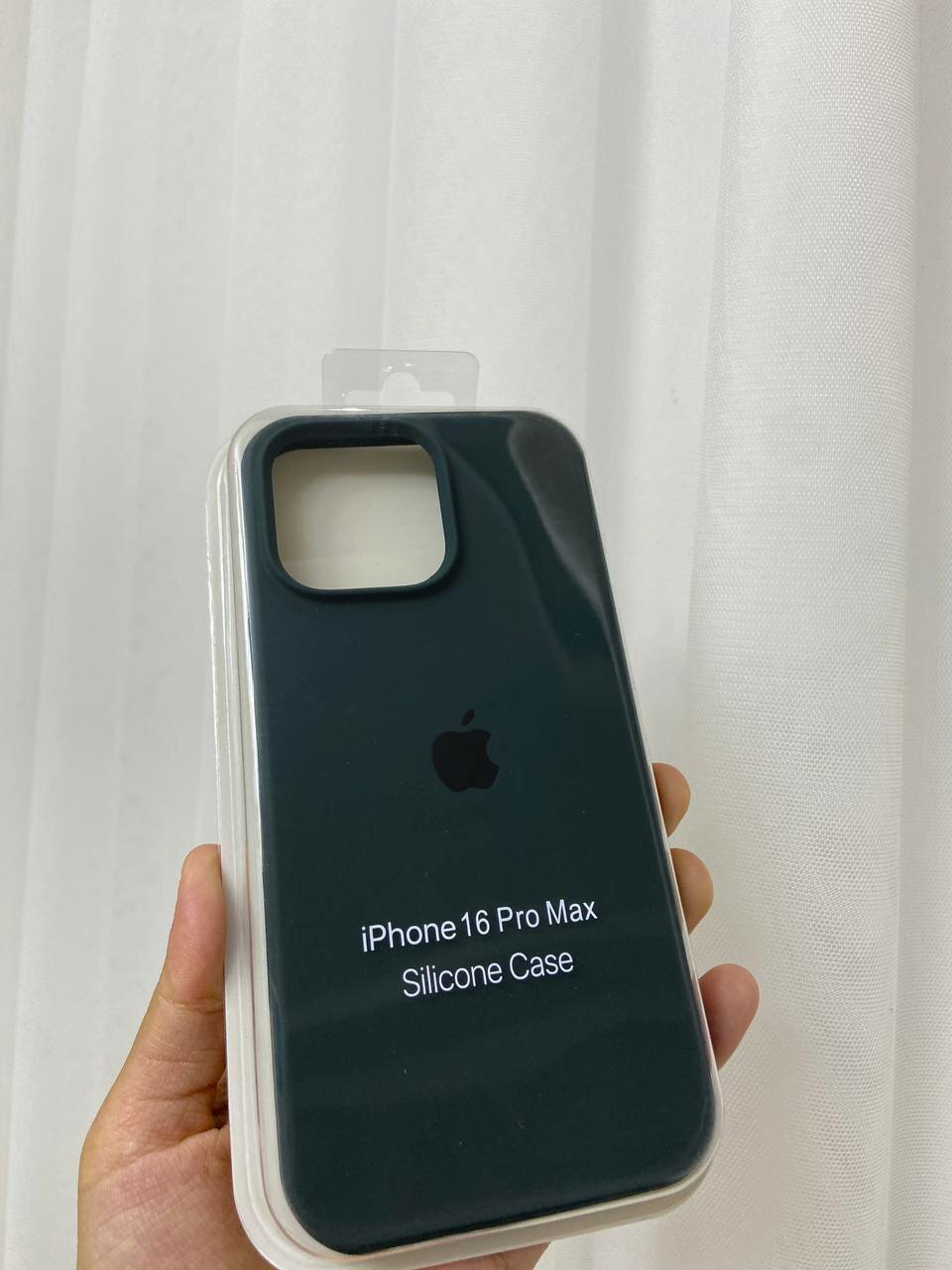Чехол "темно-зеленый" для iPhone 16 Pro Max, силиконовый, противоударный