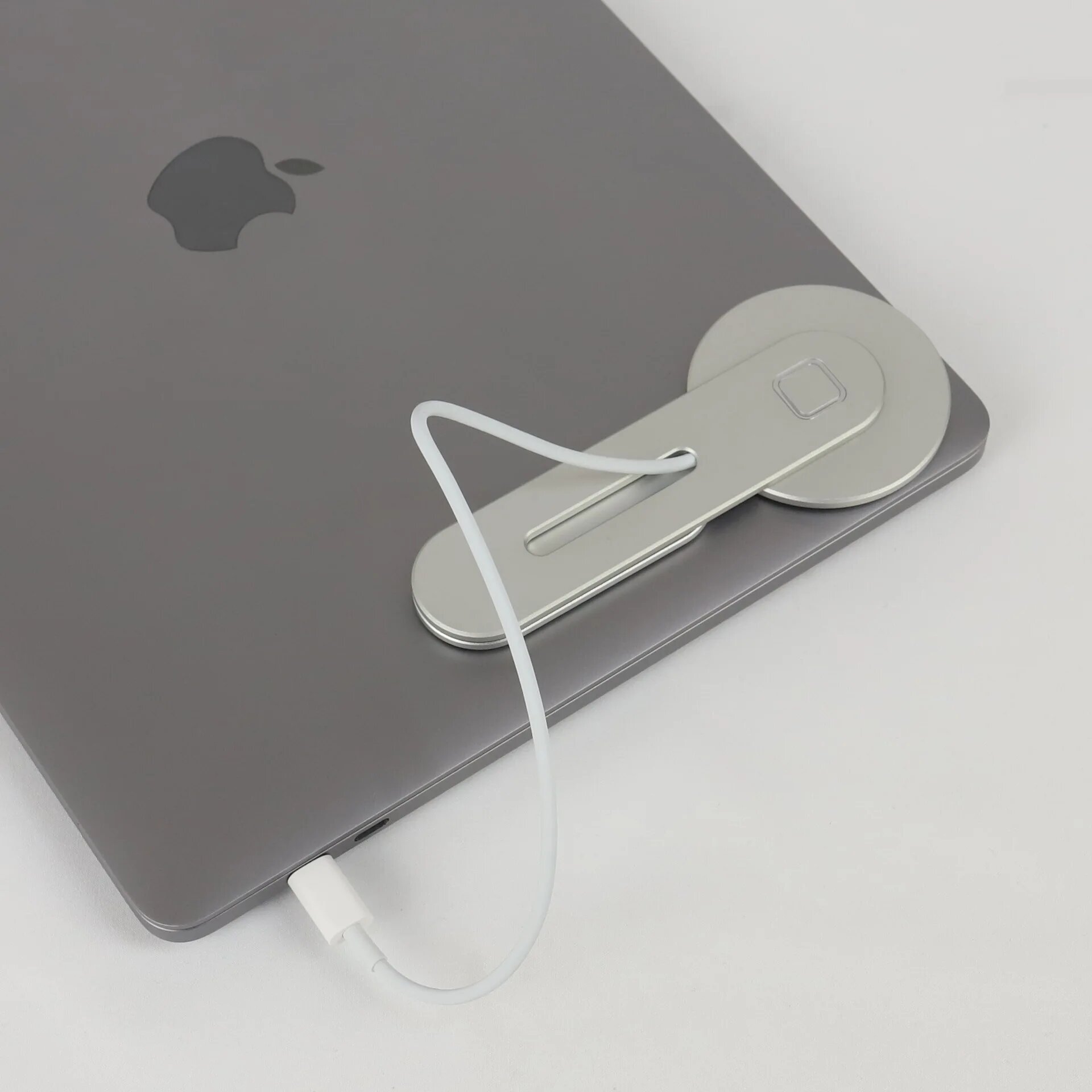 Держатель для ноутбука и телефона, 15 Вт подставка для монитора с беспроводной зарядкой, магнитное крепление для ноутбука и телефона, складной боковой кронштейн для монитора, Серебристый