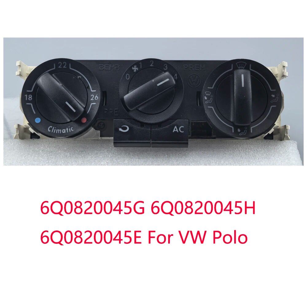 Автомобильный оригинальный дисплей используемый ручной обогреватель кондиционера панель управления климат переключатель 6Q0820045G 6Q0820045H 6Q0820045E для VW Polo