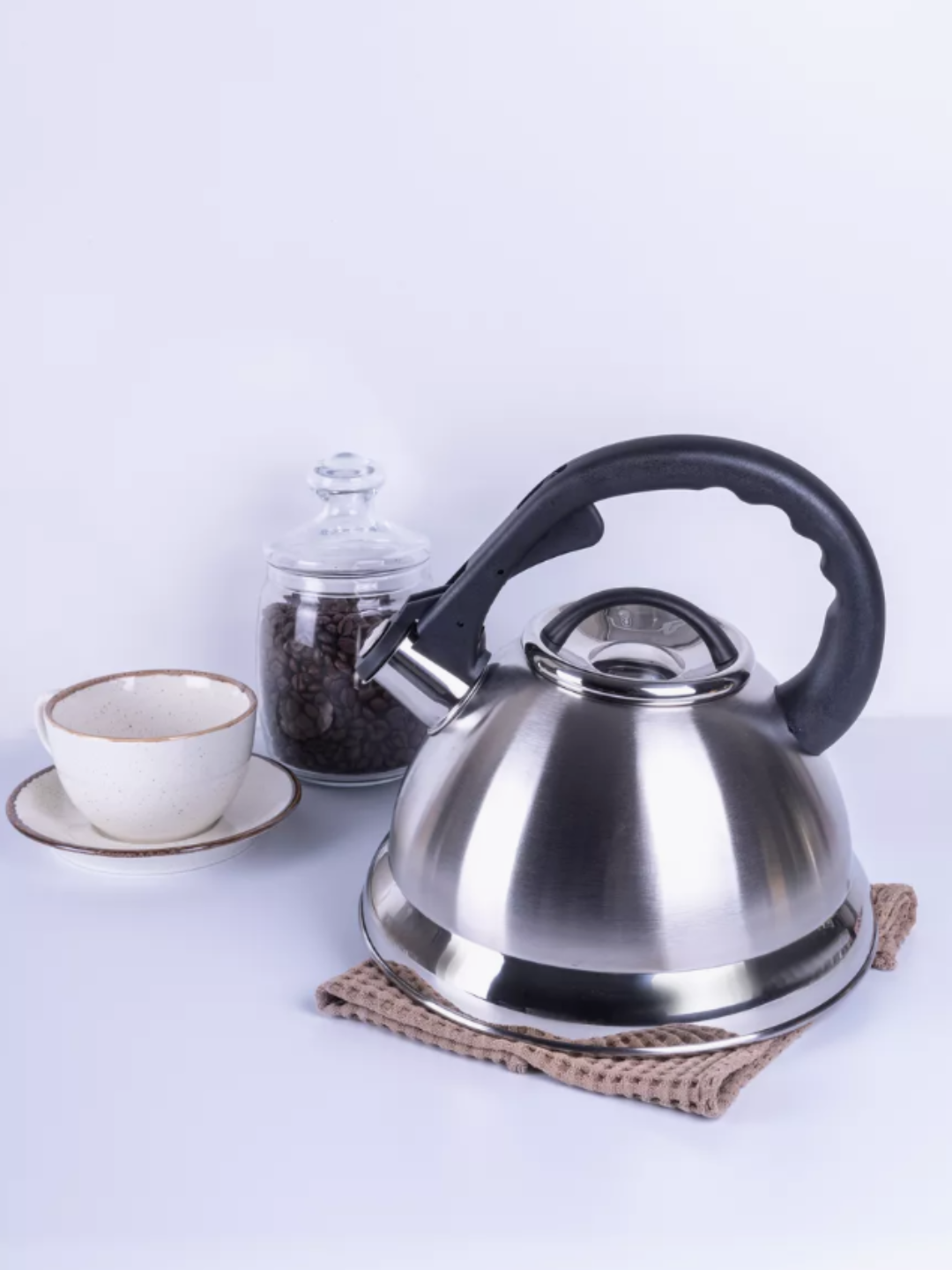 Чайник металлический, со свистком для всех видов плит, 3,5 л — фото 1