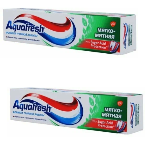 Aquafresh Зубная паста Тотал Кэа 3, Мягко-мятная, 50 мл, 2 шт aquafresh зубная паста total care 3 мягко мятная 100 ml 3 шт