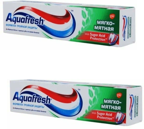 Aquafresh Зубная паста Тотал Кэа 3, Мягко-мятная, 50 мл, 2 шт