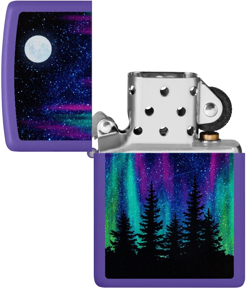 Зажигалка Zippo Night In The Forest Фиолетовый - фотография № 2