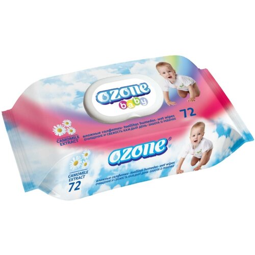 Влажные салфетки Ozone 72шт ромашка набор из 3 штук влажные салфетки для детей smile w baby 72шт фитолиния влажные салфетки