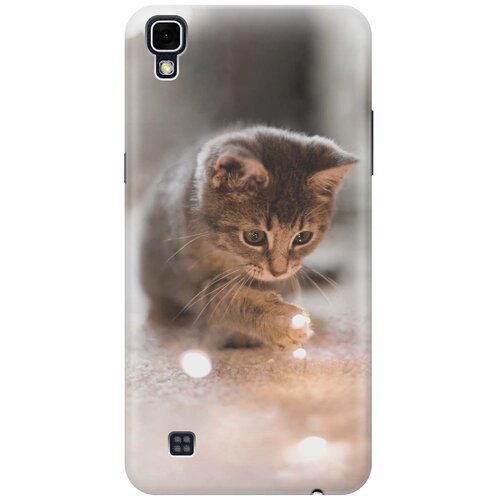 фото Cиликоновый чехол на lg x power / элджи х павер с принтом "котенок и свет" gosso