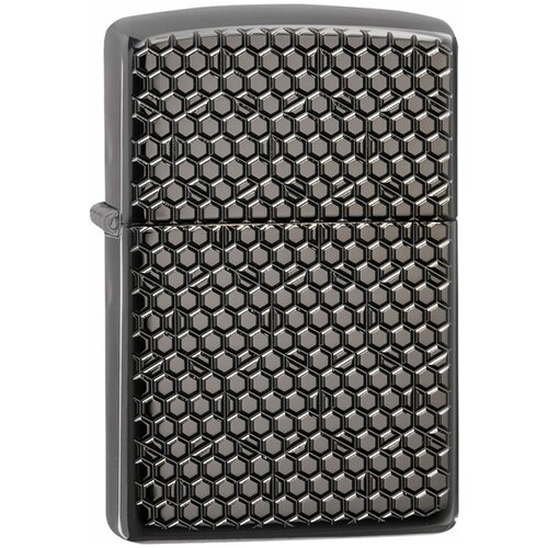 Оригинальная бензиновая зажигалка ZIPPO Armor™ 49021 Hexagon Design с покрытием Black Ice® - Шестиугольники