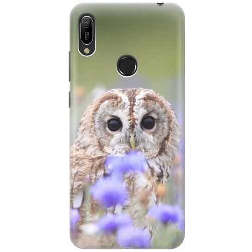 фото Cиликоновый чехол на huawei y6 pro 2019 / хуавей у6 про 2019 с принтом "сова и васильки" gosso