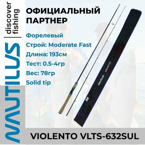 Спиннинг Nautilus Violento VLTS-632SUL 193см 0.5-4гр